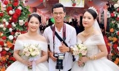 Hai chị em sinh đôi lên xe hoa một cùng một ngày khiến dân mạng trầm trồ