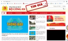 Cảnh báo chiêu trò lừa đảo, giả mạo website của bộ Công an
