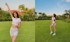 Hoa hậu Đỗ Thị Hà diện trang phục ôm sát khoe trọn body nóng bỏng, chân dài 1,1m 