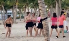 Xác minh nhóm du khách nữ cởi áo chơi team building phản cảm ở Hạ Long