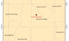 7 trận động đất xảy ra trong buổi sáng ở huyện Kon Plông, tỉnh Kon Tum, lớn nhất 4.4 độ