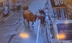Clip: Đang đứng trên đường, người đàn ông bị 