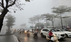 Miền Bắc chìm trong mưa phùn, sương mù trước khi đón đợt không khí lạnh mạnh