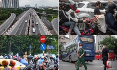 Người dân lỉnh kỉnh đồ đạc trở lại thủ đô trong ngày nghỉ lễ cuối cùng