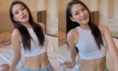 Hoa hậu Đỗ Thị Hà diện áo ngắn khoe eo thon 