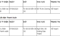 Thông báo lịch cắt điện Hà Nội ngày mai (7/9) – Cập nhật mới nhất