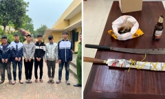 Tạm giữ nhóm thanh thiếu niên mang hung khí