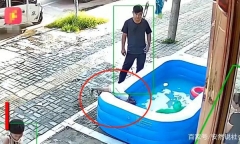 “Gái cưng” nghịch ngợm cắm thẳng đầu xuống bể phao đầy nước, bố nhanh nhạy cứu con trong “tích tắc”