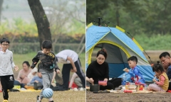 Người Hà Nội đổ về công viên Yên Sở cắm trại trong ngày đầu kỳ nghỉ lễ Tết Dương lịch 2024