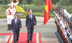 Hình ảnh: Thủ tướng Phạm Minh Chính chủ trì lễ đón chính thức Thủ tướng Hà Lan Mark Rutte