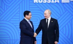 Thủ tướng dự lễ đón các nhà lãnh đạo tại Hội nghị BRICS mở rộng