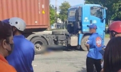 Tai nạn giao thông ở Tiền Giang, nam công nhân tử vong dưới gầm xe container