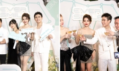 Vợ chồng Minh Nhựa chúc mừng “Quý ông tia chớp” Trần Anh Huy lên chức ông chủ