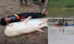Câu cá da trơn khổng lồ nặng hơn 100 kg: Cuộc đối đầu kịch tính gần 30 phút