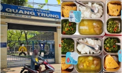 Công an vào cuộc vụ suất ăn bán trú bị chê 