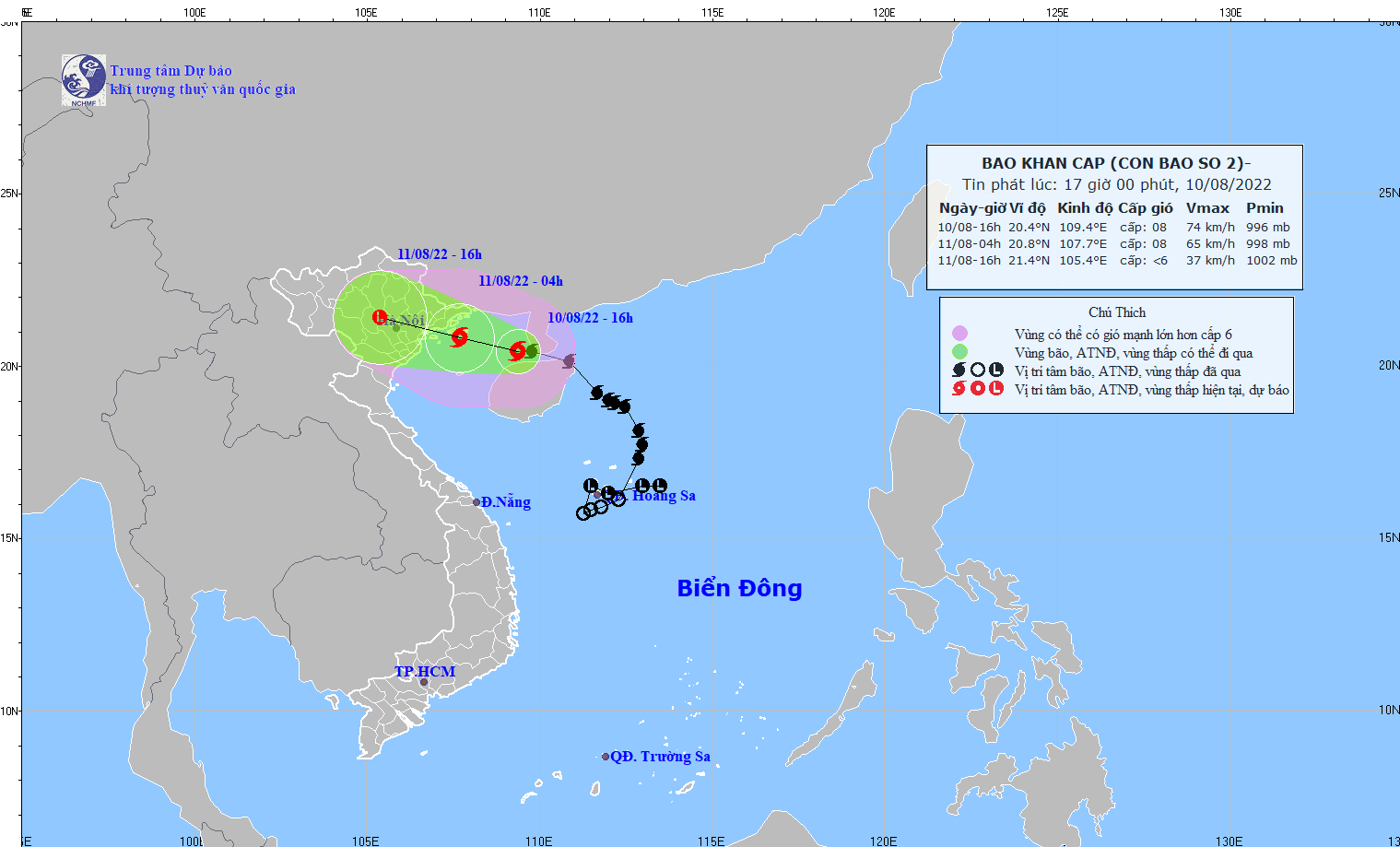 Bão số 2 Mulan cách Quảng Ninh 200 km, Hà Nội mưa lớn đến ngày 12/8