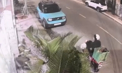 Clip: Nam thanh niên cướp 10kg thịt bò trong đêm ở Long An