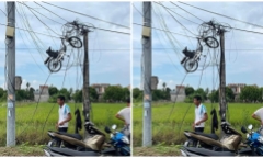 Xe đạp điện đột ngột bị nhấc bổng lên không trung, sự thật khó ngờ được tiết lộ qua camera