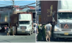 Va chạm với container, một phụ nữ ở Long An tử vong thương tâm