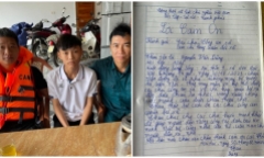 Xúc động dòng thư tay cảm ơn của nam sinh lớp 10 được lực lượng công an cứu giữa dòng lũ dữ
