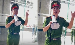 Anh công an hướng dẫn phòng cháy chữa cháy hài hước, gây bão mạng xã hội