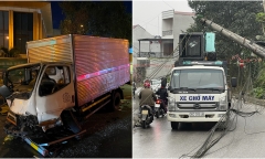 Tin tức tai nạn giao thông mới nhất ngày 24/2: Xe tải bất ngờ húc văng dải phân cách, nằm chắn ngang đường
