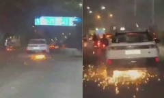 Tài xế say rượu lái xe gây tai nạn liên hoàn, kéo lê xe máy tóe lửa trên đường