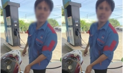 Cho thôi việc nhân viên cây xăng không nhận chuyển khoản, rút lại xăng đã bơm