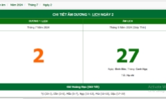 Xem lịch âm hôm nay 2/7/2024 - Âm lịch hôm nay 2/7 chuẩn nhất