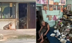 Rơi nước mắt cảnh cụ bà sống trong căn nhà ngập tràn rác thải, dùng hộp nhựa xốp làm thức ăn
