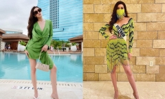 BTC Miss Universe chuẩn bị váy quá rộng cũng không làm khó được Khánh Vân khoe chân dài miên man