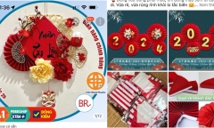 Đồ trang trí nhà dịp Tết 2024 sôi động trên “chợ mạng”