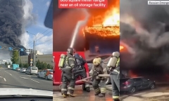 Nga: Kho dầu ở St. Petersburg bốc cháy gây hỏa hoạn