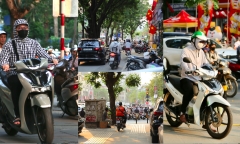 Loạt tài xế ngậm ngùi nhận mức phạt 5 triệu đồng vì đi xe máy lên vỉa hè