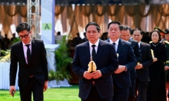 Thủ tướng dự lễ truy điệu đồng chí Khamtay Siphandone tại Lào