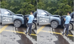 Clip: Thót tim cảnh xe SUV lấn làn đâm trực diện ô tô khách 18 chỗ ở Cao Bằng