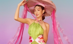 Hoa hậu Thùy Tiên diện yếm đào đội nón quai thao, khoe nét đẹp chuẩn Á Đông trong bộ ảnh đón Tết