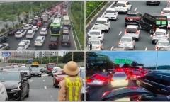 Nhiều cửa ngõ hướng về trung tâm Hà Nội ùn tắc kéo dài dù chưa hết kỳ nghỉ lễ 2/9