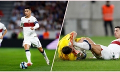 Đạp vào mặt thủ môn đối phương, Ronaldo may mắn thoát thẻ đỏ nhưng vẫn bị treo giò
