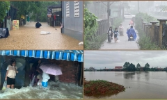 Mưa lớn khiến nhiều tuyến đường ở TP.Huế 