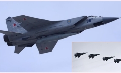 Nga triển khai tiêm kích MiG-31 mang tên lửa siêu thanh tuần tra ở Biển Đen
