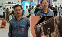 Nữ hành khách cảm động khi nhận lại túi xách chứa tài sản quý bỏ quên ở sân bay Nội Bài