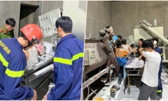 Đồng Nai: Giải cứu nam công nhân bị kẹt chân sâu trong máy trộn bột xi măng