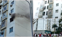 Căn hộ chung cư ở Đà Nẵng bốc cháy, người dân vội vàng tháo chạy