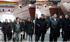 Nhà lãnh đạo Triều Tiên Kim Jong-un thị sát xưởng đóng tàu