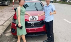 Vừa mua ô tô mới, người phụ nữ bấm trúng biển đẹp 567.89