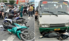 Vụ xe ô tô tông loạt xe máy, 2 người tử vong: Tài xế khai xe mất phanh