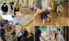 Làng Nủ sau lũ quét: Còn 8 học sinh ở bệnh viện, thầy cô lội bùn dọn trường lớp