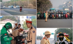 Ngày đầu áp dụng mức xử phạt vi phạm mới, nhiều người đi xe máy vượt đèn đỏ, chạy ngược chiều