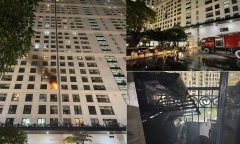Cháy chung cư ở Hà Nội xuất phát từ cục nóng điều hòa ngoài ban công
